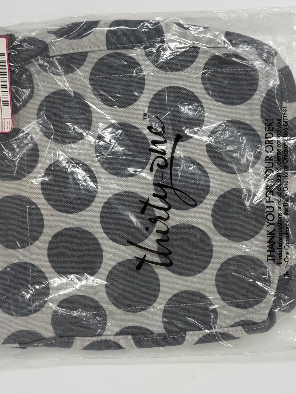 Thirty-one hobo retro metro crossbody bag in gray mod dot pattern NWT